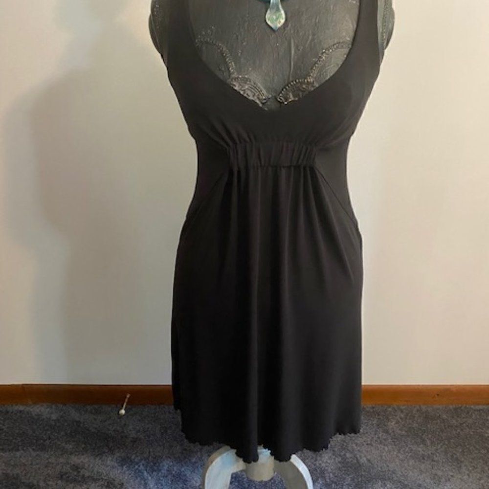 CAbi Black Tank Empire Waist Swing dress, size Small